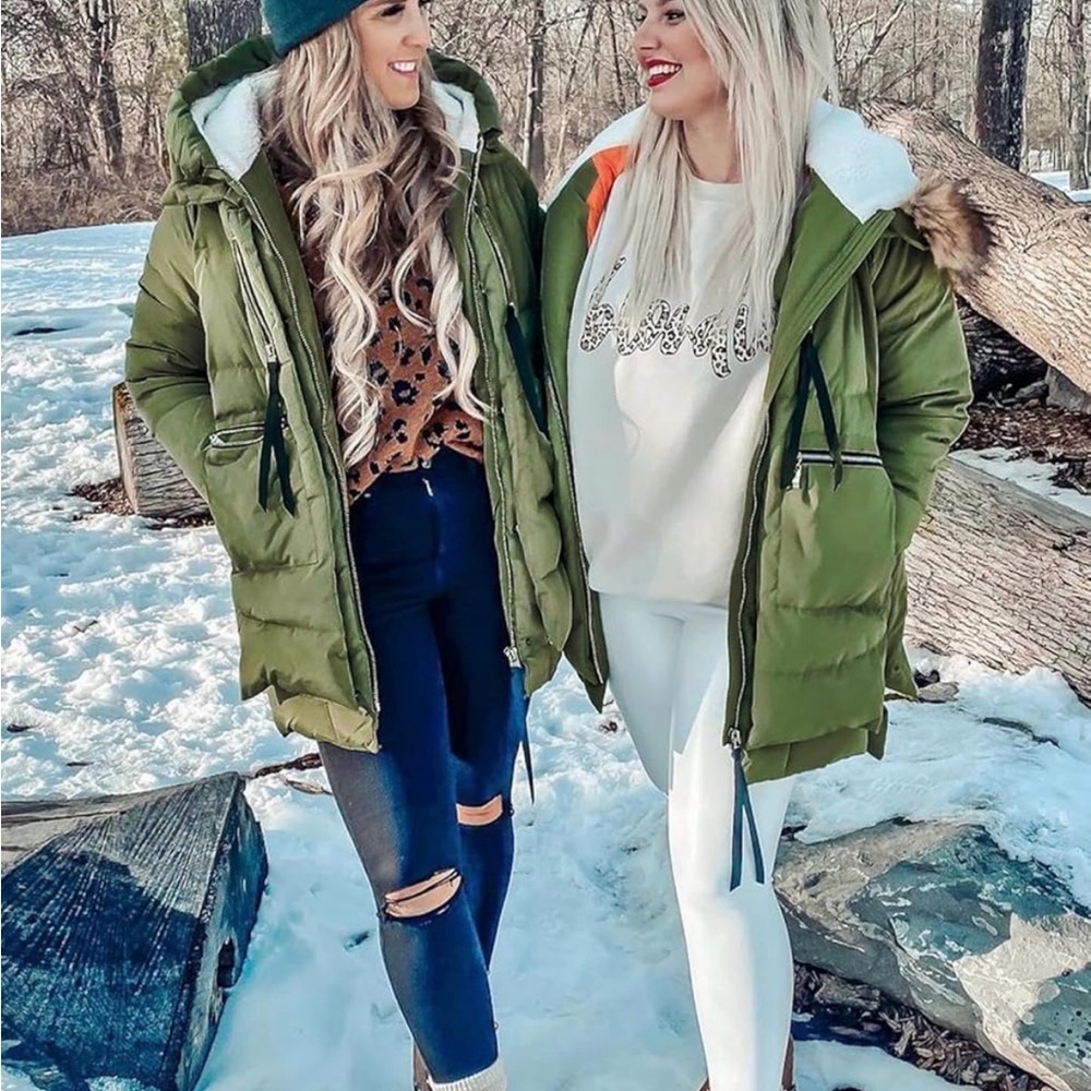 Orolay Women’s Thickened Olive Green Down Oversized Puffer Jacket Winter Warm - Picture 14 of 15